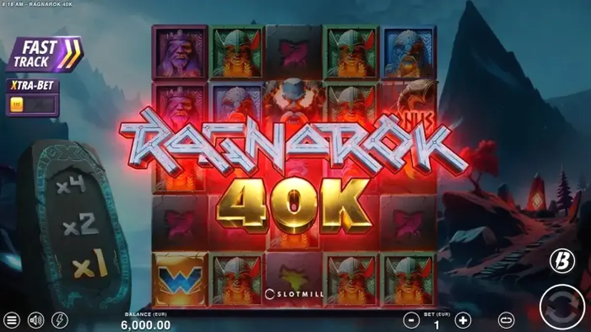Interface do jogo Demon's Gate com runas brilhantes e o portal central